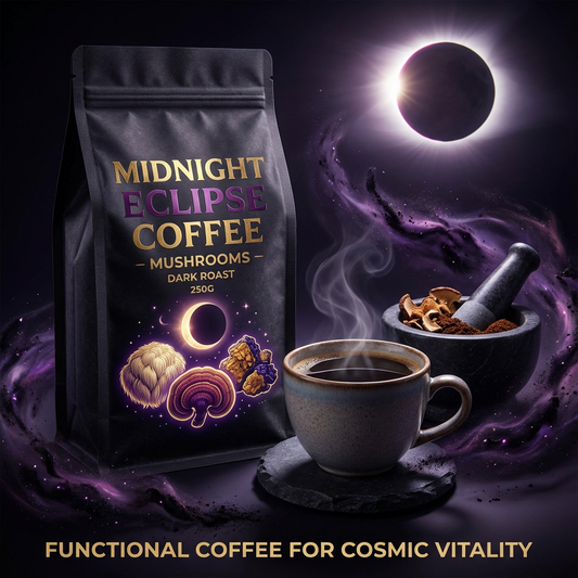 Midnight Eclipse Coffee with Mushrooms Dark Roast