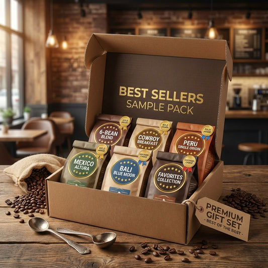 Best Sellers Sample Pack: 6Bean, Cowboy, Breakfast, Peru, Mexico, Bali